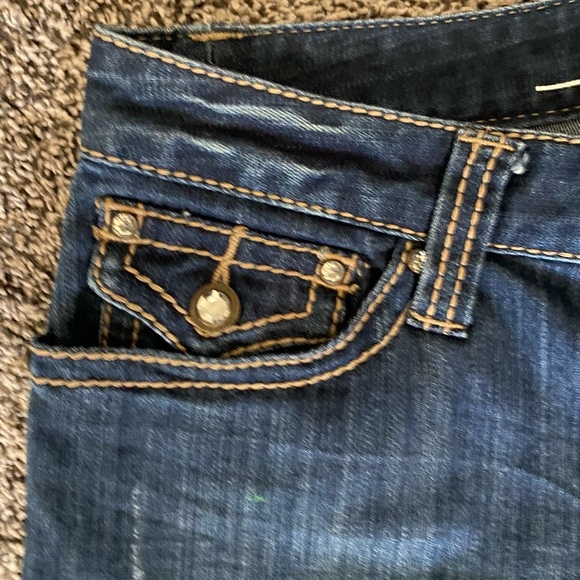 INC International Concepts 6 Jeans Curvy Fit Boot Cut Stretch Rhinestone Denim - Picture 3 of 7